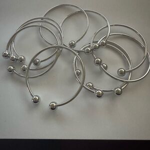 Elegant Silver Bangle Set